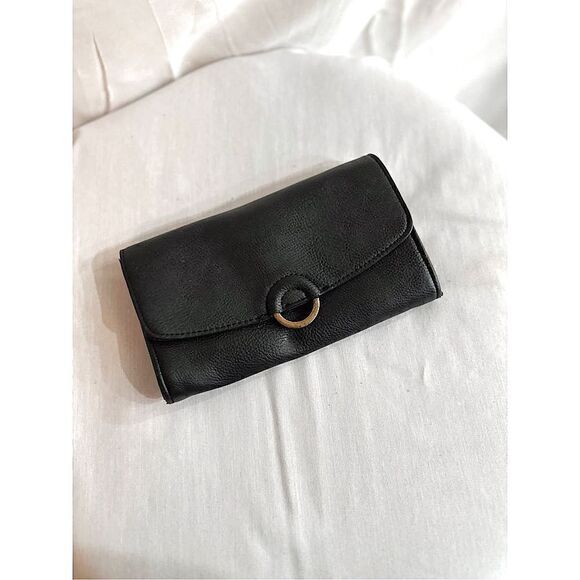 Black wallet with gold clasp - Picture 1 of 3